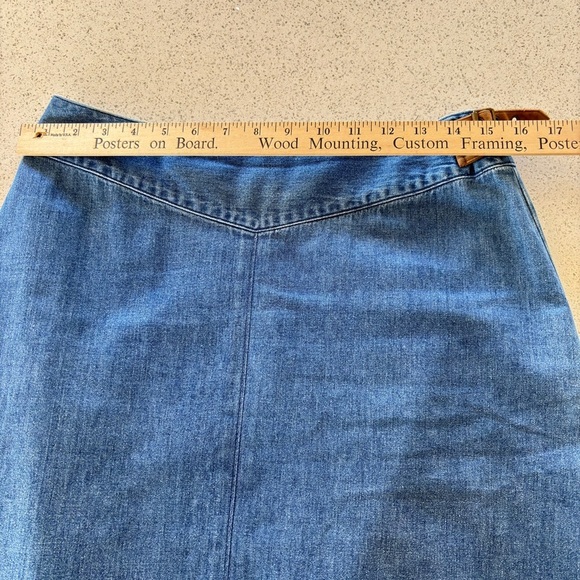 VTG Talbots Denim Jean Skirt A Line Midi Western 100% Cotton Size 10 P Modest - Picture 9 of 14